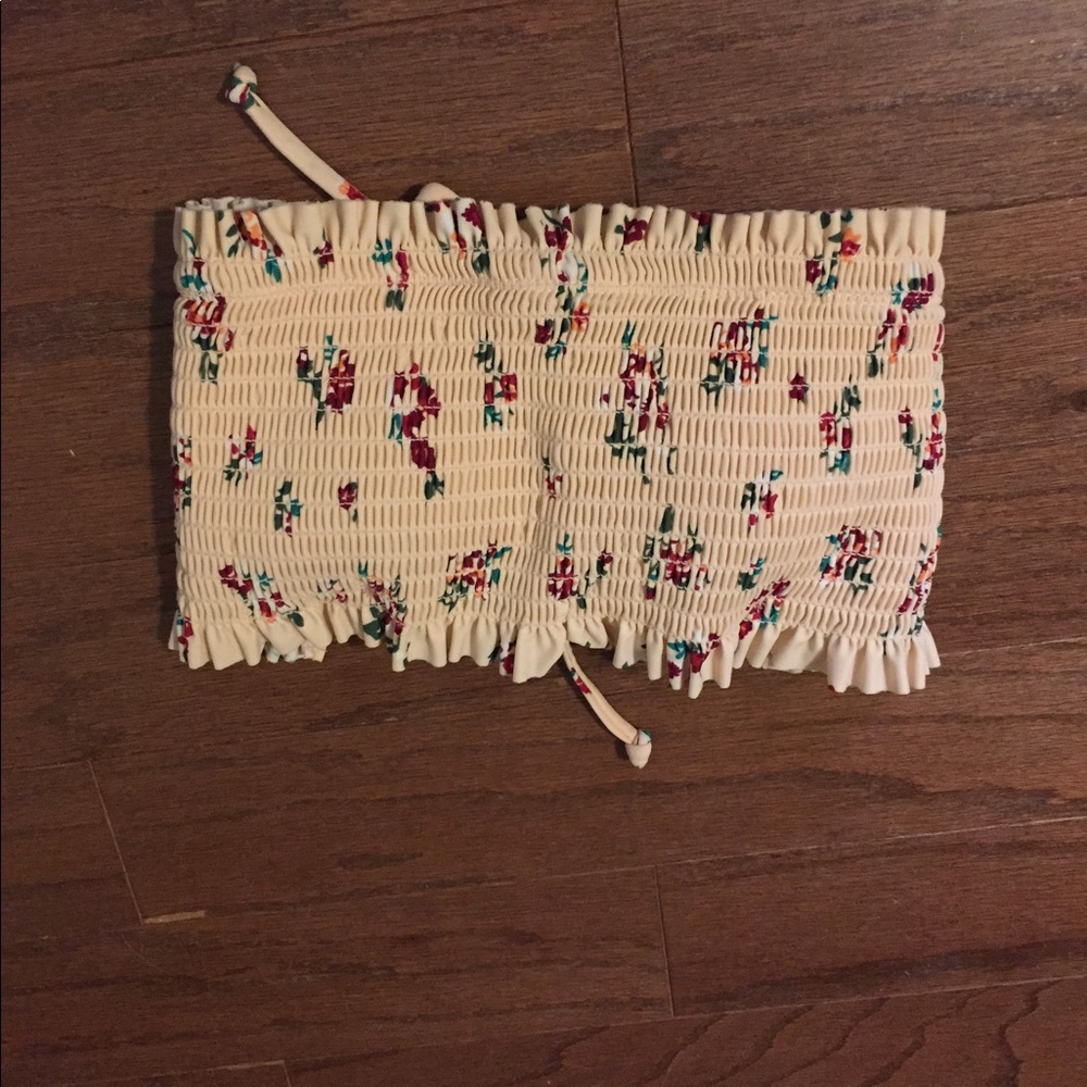 Floral Strapless Bikini Top